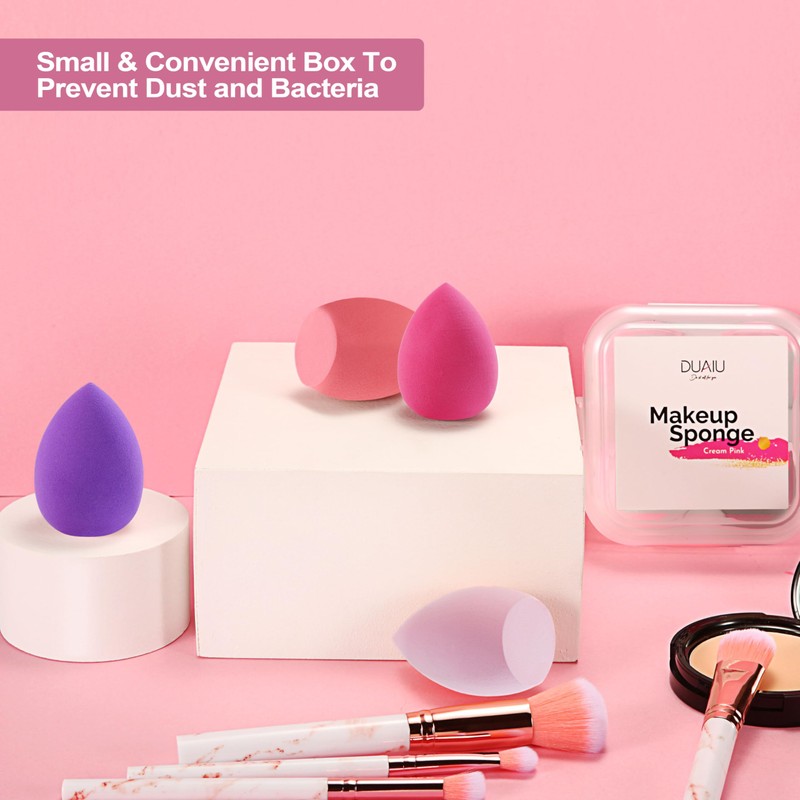 Makeup Sponge DUAIU 4 Pack Beauty Blender Foundation Sponges Set