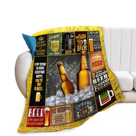 Manta de cerveza retro Cheer – Manta de franela acogedora suave y cálida, ropa de cama ligera – 60 x 50 pulgadas, regalo de cerveza para hombre, mujer, sofá, sofá