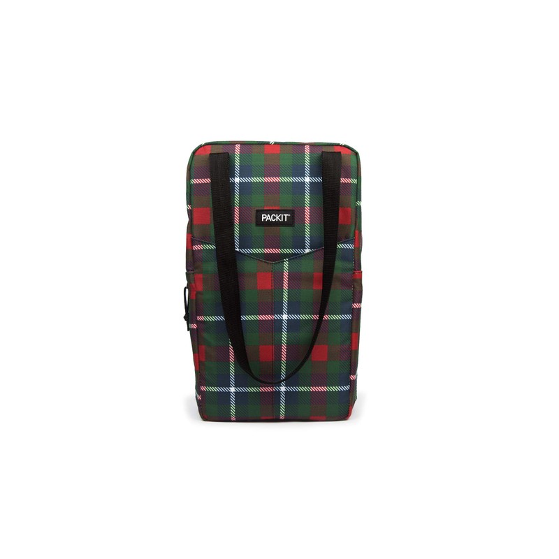 PackIt Freezable Double Wine Bag, Holiday Flannel