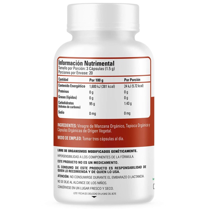 Organic Side - Vinagre de Manzana Orgánico 60 Cápsulas -