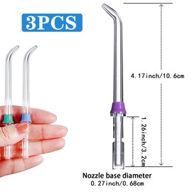 3 Pcs Replacement Heads for Waterpik Water Flossers Other Brand Oral Irrigators,Replacement Tips for Waterpik Water Flosser(Blue Purple Green)