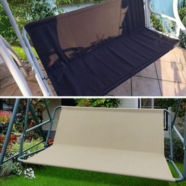 NXIEBFEK Porch Patio Swing Seat Cover, Bench Swing Replacement Covers, 600D Thicken Oxford Waterproof Fabric Swings Seat Cover for Outdoor Garden Swings Chair 45.3x18.9x18.9inch(Beige-S)