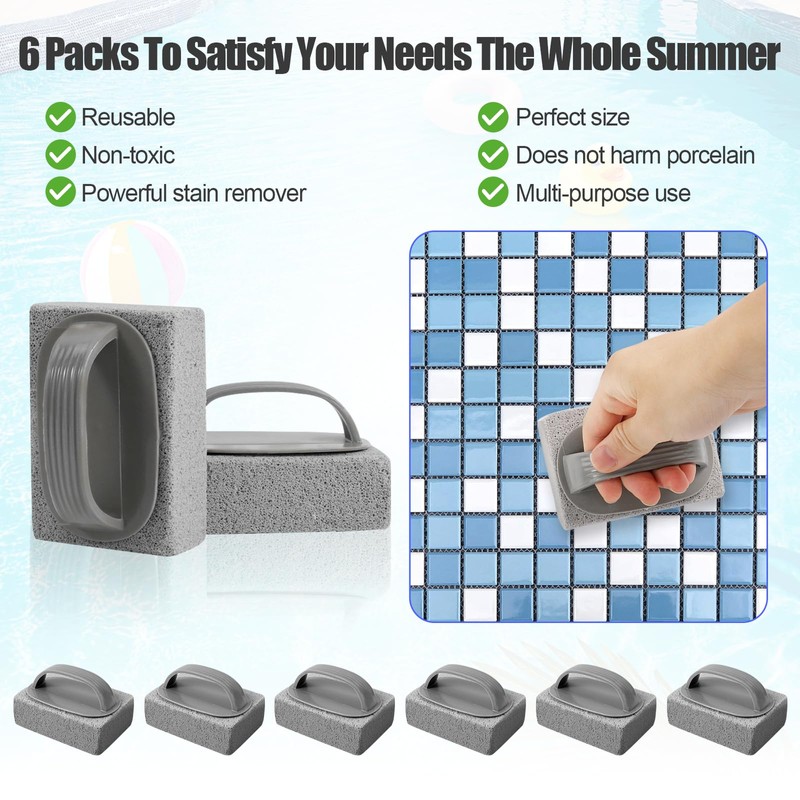 6 Pcs Pumice Stone for Cleaning, Cleaning Pumice Stone with