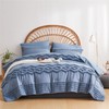 KAKIJUMN Blue Tufted 7-Piece Queen Comforter Set, Shabby Chic Boho