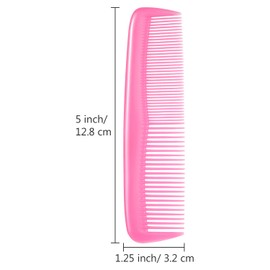Leinuosen 12 Pieces Hair Combs Set Pocket Plastic Fine Tooth Dressing Comb for Women and Men, Peines Para Cabello(Yellow, Purple, Green, Blue, Red, Pink)