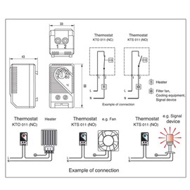 Mechanical Thermostat, 1Pcs 0-60℃ Adjustable Compact Electric Mechanical Thermostat Temperature Controller Switch, KTO011