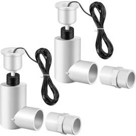 Feekoon SS2 Float Switch L Shape, AC Float Switch with 3/4 Inch Adaptor and 6Ft Wire, Water Float Switch for HVAC System with Condensate Overflow Detection (2 Pack)