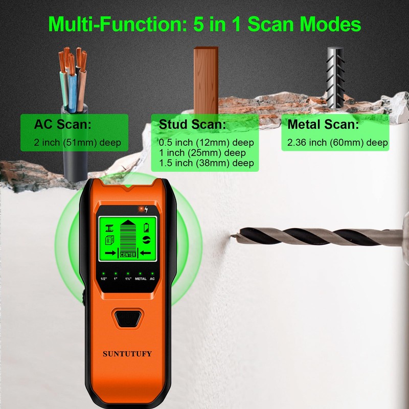 Stud Finder Wall Scanner - 5 in 1 Electronic Stud