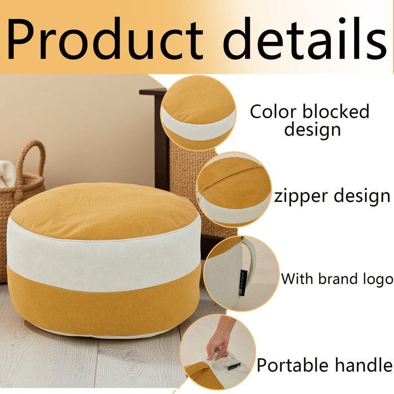 Louis Donné Unstuffed Moroccan Pouf Ottoman Foot Rest Cover Waterproof