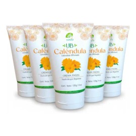 Pack 5 Crema Facial De Caléndula Ub Natural 120g Regenerador