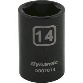 Dynamic Tools 3/8-Inch Drive 6 Point Metric, 14-Millimeter Standard Length, Impact Socket