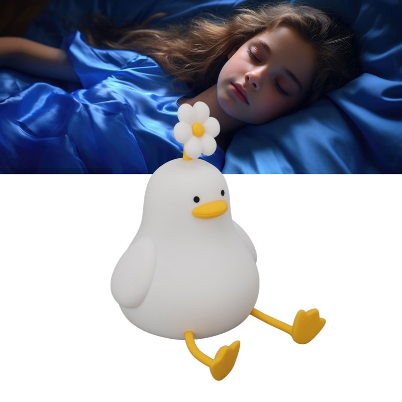 Cute Duck Night Light Silicone Night Lamp 1200mAh Rechargeable Animal