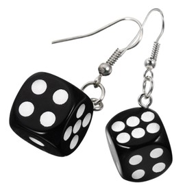 PLAFOPE 1 Pair Dice Earrings Danging Earrings Weird Earrings Novelty Earrings Drop Earrings Funny Earrings for Women Creative Earrings Decorative Earrings Alloy Hanging 3d Accessories