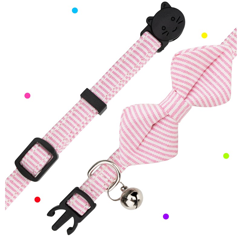 Gyapet Cat Collar 2pcs Set Plaid Stripes Elegant Solid Color