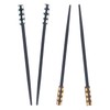 2 Sets of Wooden Hair Sticks With Gem Tops-Mix