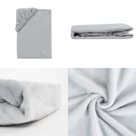 CARPE SONNO® Warm Cashmere Touch Fitted Sheet 200 x 200 cm Winter Cuddly Fitted Sheets Plush Bed Sheet 200 x 200 cm Fitted Sheet 200 x 200 cm Silver