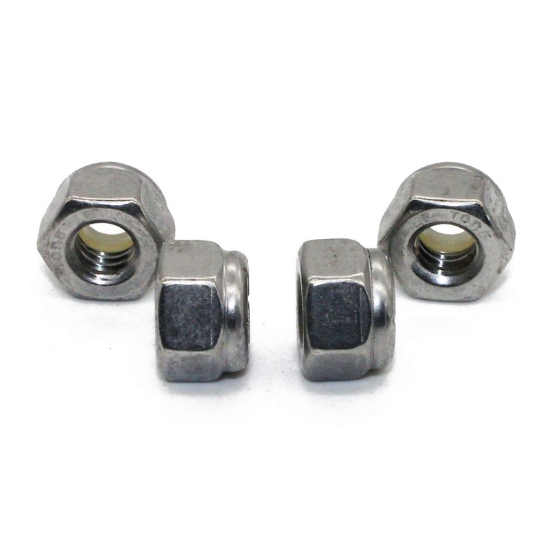 Quantity 50Pcs 1/4-20 Nylon Insert Hex Lock Nuts, 18-8 Stainless