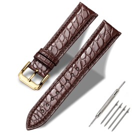 Moran Alligator Leather Quick Release Watch Band 18mm 19mm 20mm 22mm 23mm 24mm Replacement Genuine Crocodile Leather Loop SmartWatch Strap for Men Women