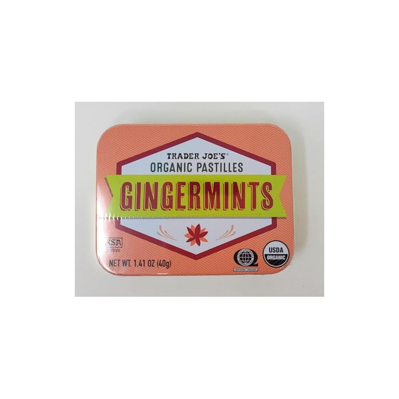 Trader Joe's Organic Pastilles Gingermints, Net Wt. 1.41oz /40g (Pack