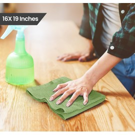 Utopia Towels Kitchen Bar Mops, Pack of 12, 16 by 19 Inches, 100% Cotton Super Absorbent Sage Green Towels, Multi-Purpose Cleaning Towels for Home and Kitchen Bars