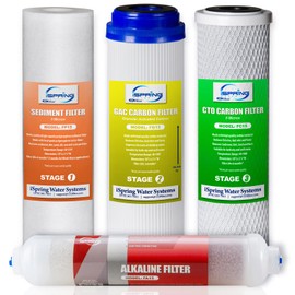 iSpring F4AK 6-Month Prefilter and Alkaline Replacement Supply Filter Cartridge Pack Set for 5 and 6-Stage Standard Reverse Osmosis RO Systems