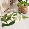 Bathroom Mat Anti Slip Thick Soft Quick Dry Green Polyester