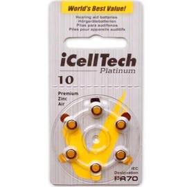 iCell Tech Size 10 Hearing Aid Batteries **Platinum** by iCellTech