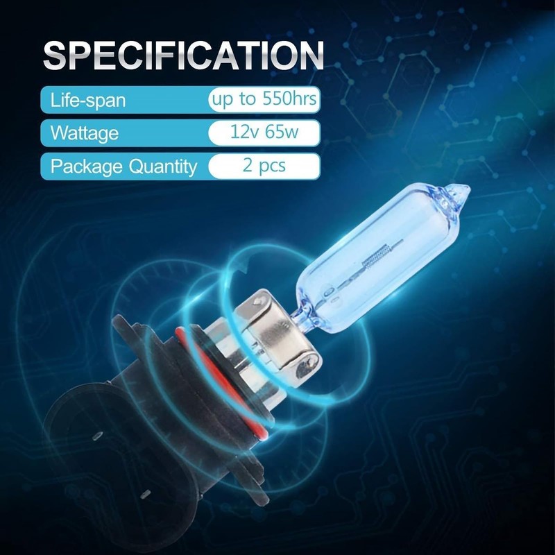 Sinoparcel HIR2 9012 Headlight Bulb, Daylight White 5000K, 12V 55W,