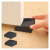 Rubber Door Stoppers Wedge,Bidirectional Door Stops,Small Size Cube Doorstop,Black，2Pack