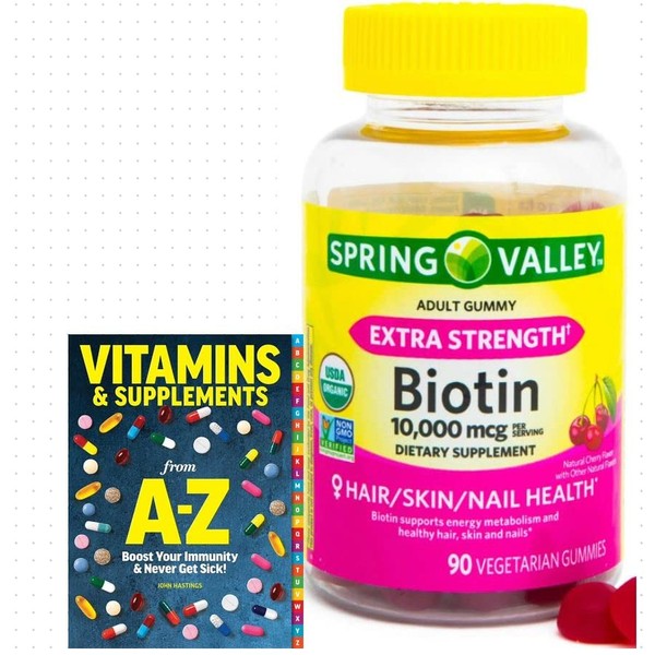 Adventure Home Spring Valley Biotin 10,000mcg Vegetarian Gummy Supplement, 90ct