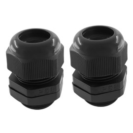 Cionyce 2 Pack NPT 1-1/4 Cable Glands Black Cord Grips Nylon Strain Relief Wire Glands Waterproof Cable Gland Connectors(Black)