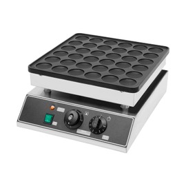 Pancake Baker, Commercial Electric Nonstick Waffle Maker Machine, 10v 36 Grids Stainless Steel Mini Dutch Pancake Maker with Thermostat Reset, Waffle Irons for Family Cafes Food Stores etc