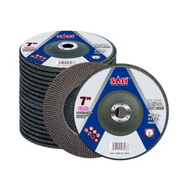 Sali 10 Pack Flap Disc 40 Grit 7" x 7/8-Inch Sanding Disc Bevel Type #29 Premium and Industrial Grade Angle Grinder Grinding Wheel High Performance Edge Grinding