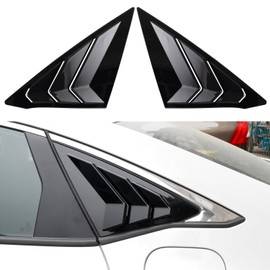 YINGTUU for Honda 11th Gen Civic Sedan 2022-2026 Accessories Sport Car Exterior Rear Side Window Louvers Triangular Window Glass Blinds -Bright Black