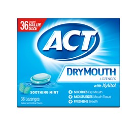 ACT Dry Mouth Lozenges Soothing Mint, 36 Count