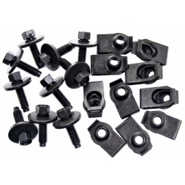 Online Auto Supply Body Bolts & U-nut Clips- M6-1.0 x 22mm Long- 8mm Hex- 40pcs (20ea)- G#136F