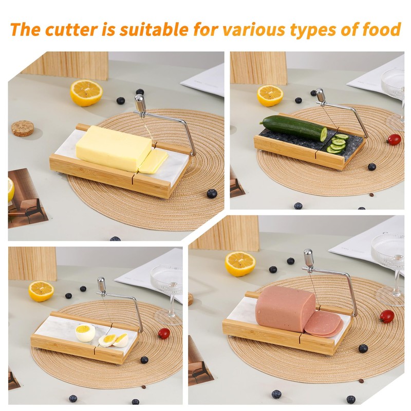 Tianman Cheese Slicer Cheese Cutter with 4 Replacement Cutting Wire,Heavy