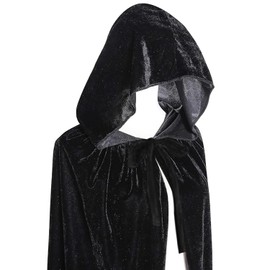 Capa Con Capucha De Bruja De Halloween,Disfraces De Fiesta De Terror De Halloween,Disfraz De Bruja De Navidad De Halloween,Unisex (Negro, L)