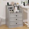 Tiptiper Nightstand with Charging Station, Grey Night Stands with Hutch,
