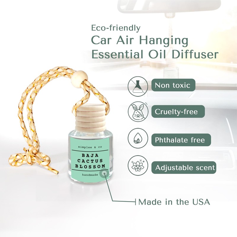 Baja Cactus Blossom, Car Air Hanging Essential Oil Diffuser, Car