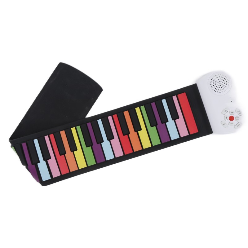 Roll Up Piano 49 Keys Kids Flexible Rainbow Keyboard Portable