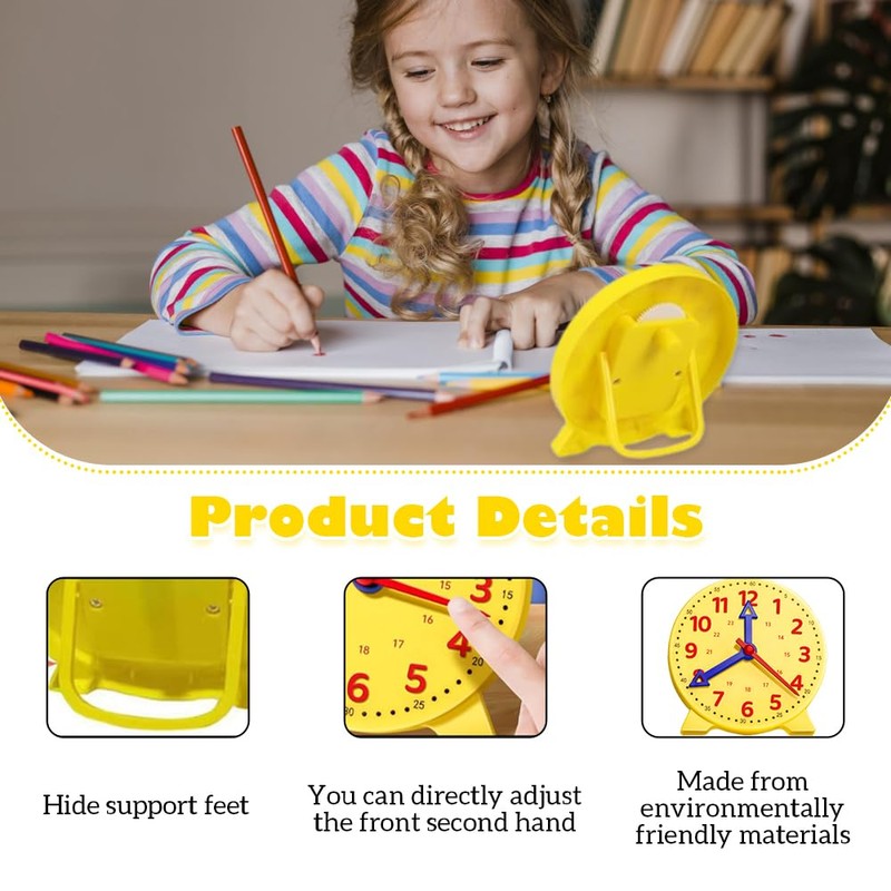 PMTFUMY 1 PC 24 - Hour Teaching Clock for Children