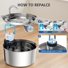Cat Water Fountain Filters for 108/3.2L& 67oz/2L Stainless Steel Pet
