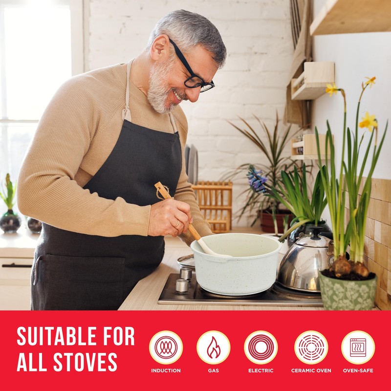 Bakken-Swiss Detachable 15-Piece Cookware Set – Granite Non-Stick – Eco-Friendly