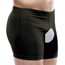 Faja para Hernia Inguinal Hombre Bóxer de Compresión Inguinal Invisible Galess 4912(Negro, L)