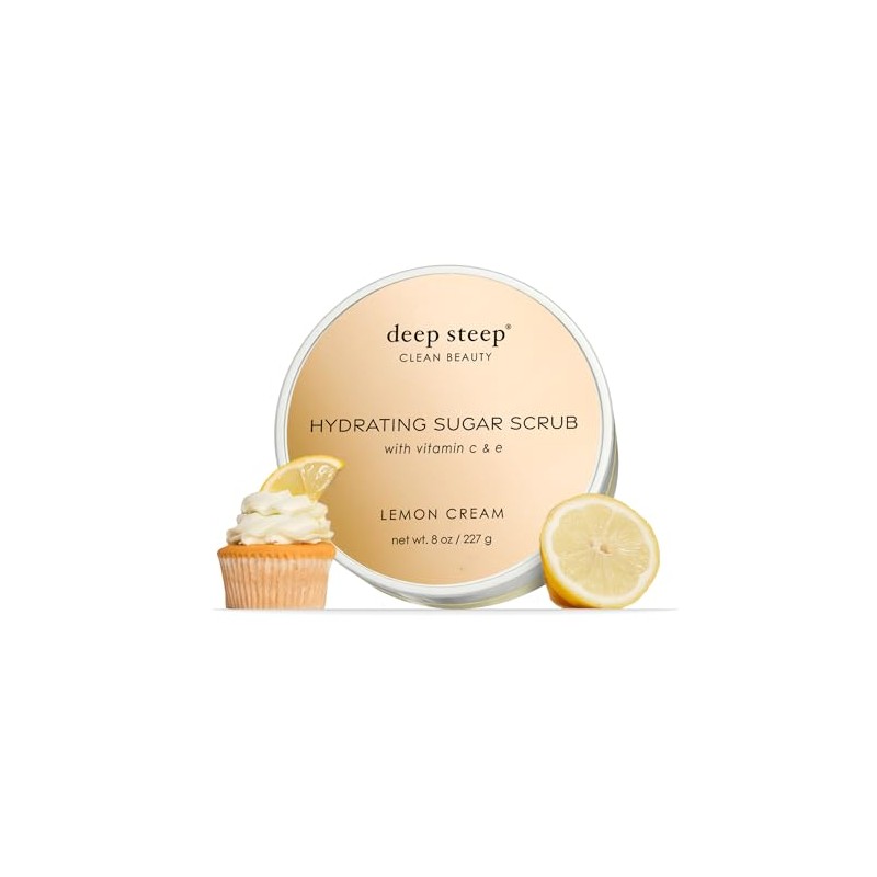 Deep Steep Sugar Scrub, 8 Ounce (Lemon Cream)