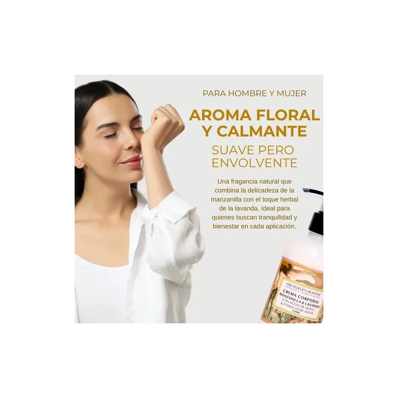 Crema Corporal Hidratante de Manzanilla y Lavanda con Aceite de