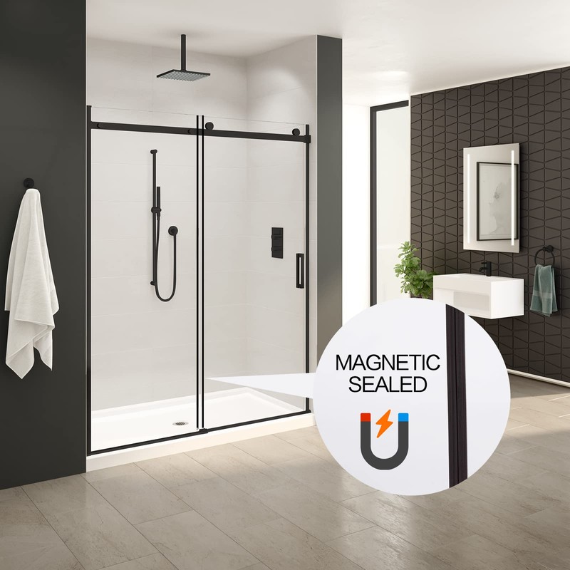 Luxmool 164 Inches Black Shower Door Magnetic Strip Replacement Insert