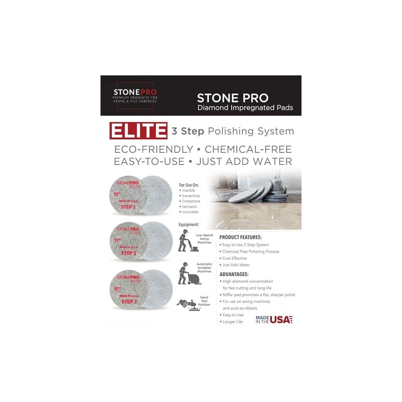 StonePro Elite Diamond Impregnated Pads (17 inch Step 2)