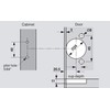 Blum 38B355BF22 Compact BLUMOTION 38B Hinge, Soft-Close, 1-3/8 Overlay, Screw-on.